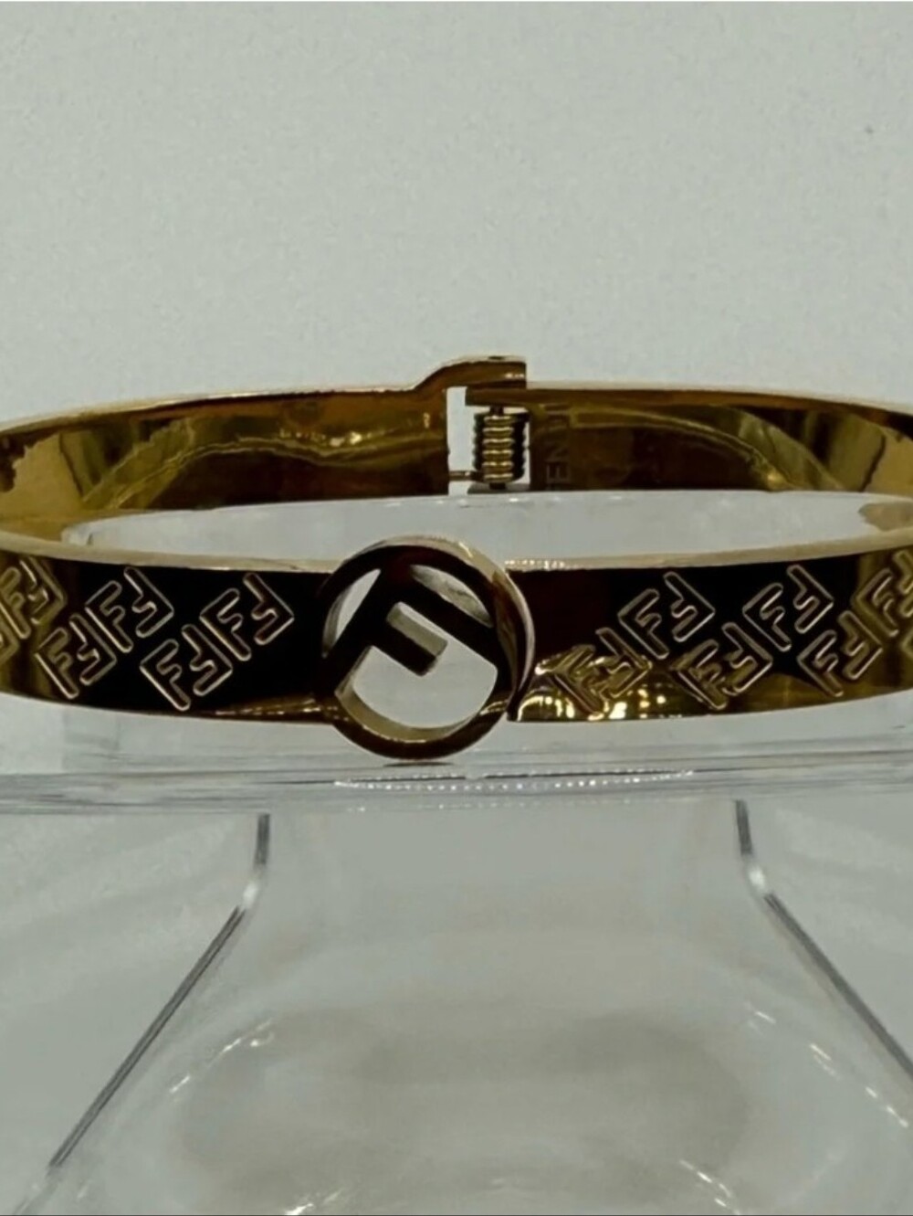 F logo Gold Tone Logo Bangle bracelet stainless steel luxury jewelry New